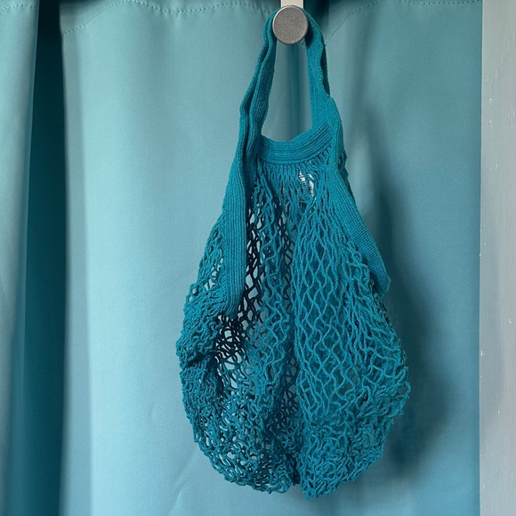 Eco Bags Handbags - Chic Teal Mesh Eco Bags Tote Bag
